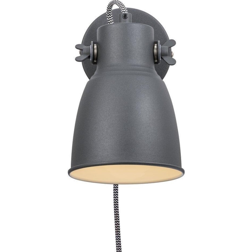 Nordlux - Sieninis akcentinis šviestuvas ADRIAN 1xE27/25W/230V antracitas