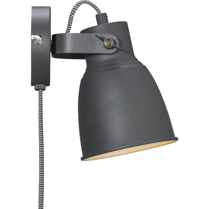 Nordlux - Sieninis akcentinis šviestuvas ADRIAN 1xE27/25W/230V antracitas