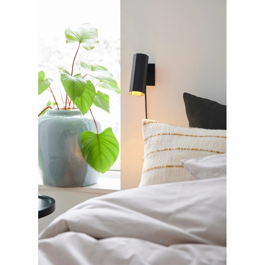 Nordlux - Sieninis akcentinis šviestuvas ALANIS 1xGU10/15W/230V juoda