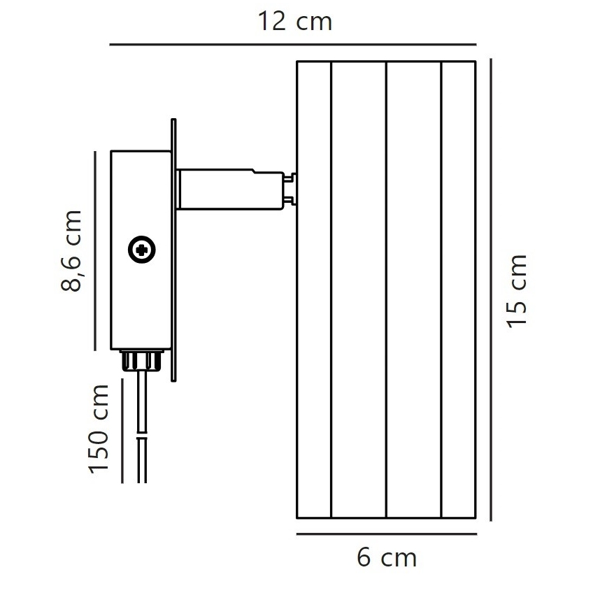 Nordlux - Sieninis akcentinis šviestuvas ALANIS 1xGU10/15W/230V juoda