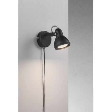 Nordlux - Sieninis akcentinis šviestuvas ASLAK 1xGU10/35W/230V juoda