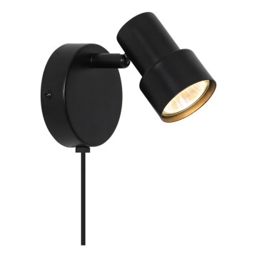 Nordlux - Sieninis akcentinis šviestuvas BOSTON 1xGU10/5W/230V juoda