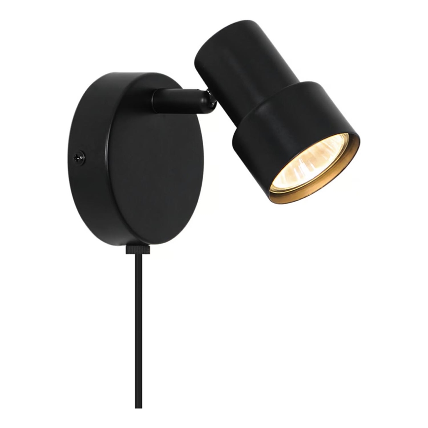 Nordlux - Sieninis akcentinis šviestuvas BOSTON 1xGU10/5W/230V juoda