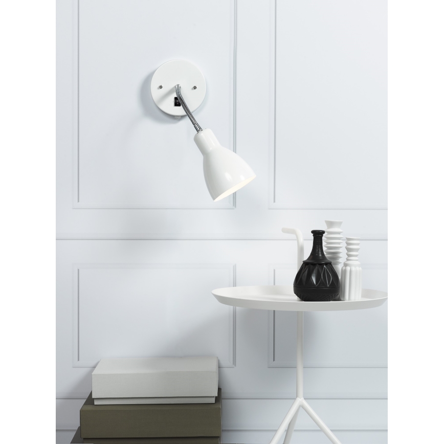 Nordlux - Siena flexible Akcentinis šviestuvas CYCLONE 1xE14/15W/230V balta