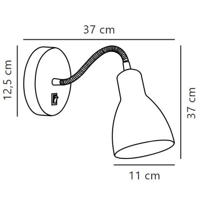 Nordlux - Siena flexible Akcentinis šviestuvas CYCLONE 1xE14/15W/230V balta