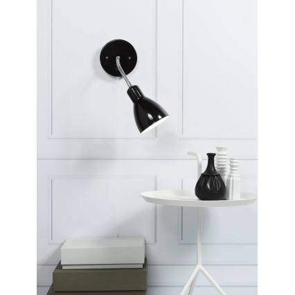 Nordlux - Sieninis lankstus prožektorius CYCLONE 1xE14/15W/230V juoda