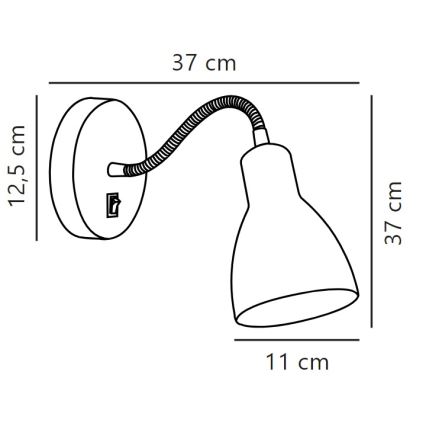 Nordlux - Sieninis lankstus prožektorius CYCLONE 1xE14/15W/230V juoda