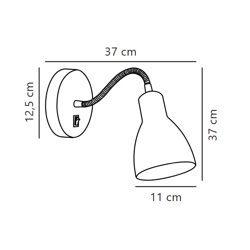 Nordlux - Sieninis lankstus prožektorius CYCLONE 1xE14/15W/230V juoda