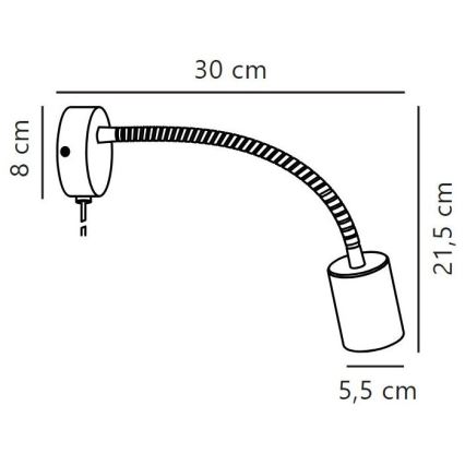 Nordlux - Sieninis lankstus akcentinis šviestuvas  EXPLORE 1xGU10/7W/230V juoda
