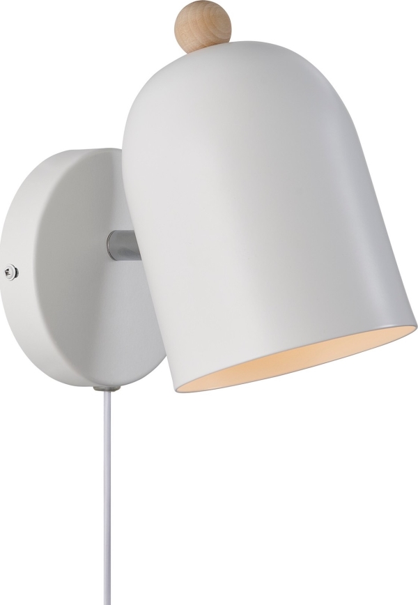 Nordlux - Sieninis akcentinis šviestuvas GASTON 1xE27/15W/230V balta