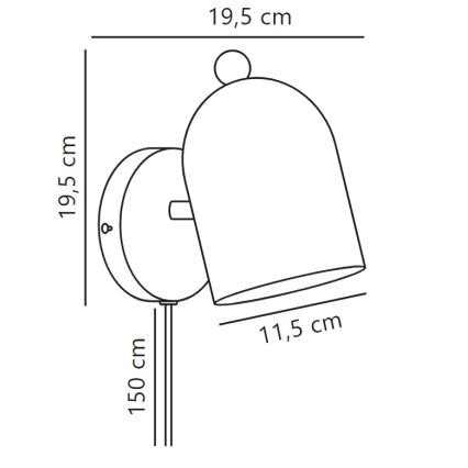 Nordlux - Sieninis akcentinis šviestuvas GASTON 1xE27/15W/230V balta