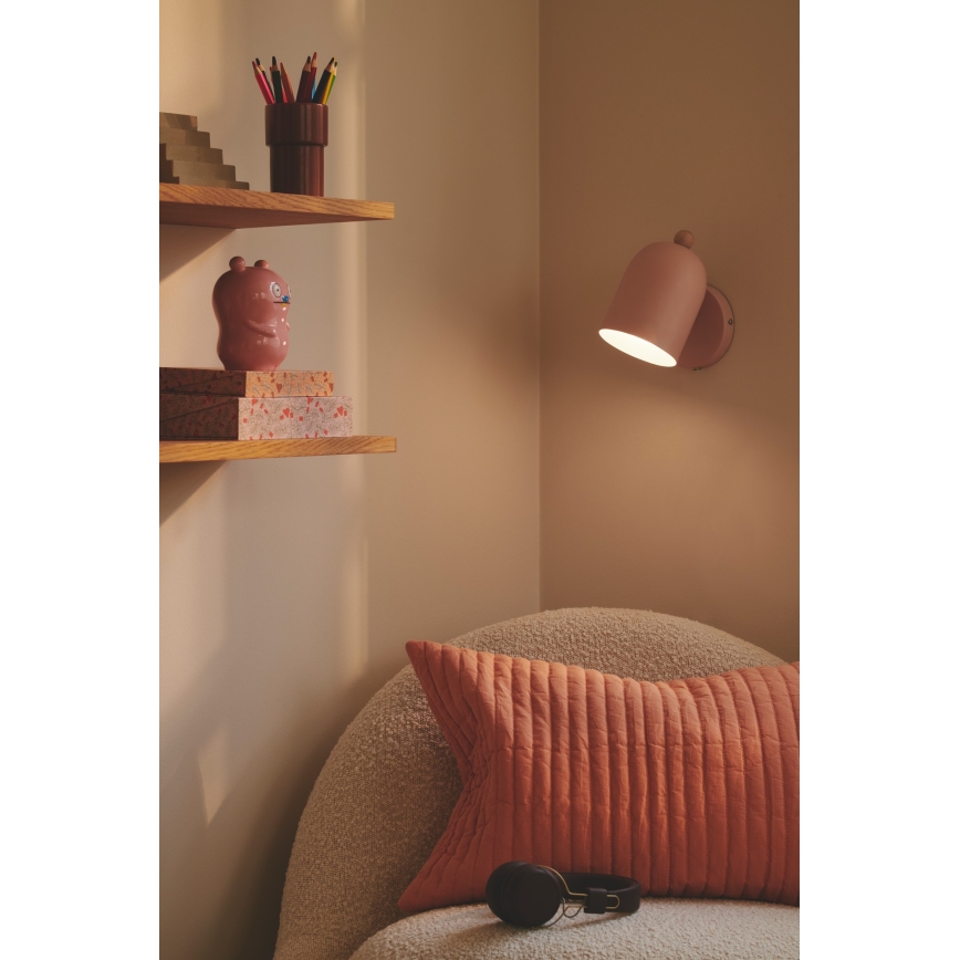 Nordlux - Sieninis akcentinis šviestuvas GASTON 1xE27/15W/230V rausva