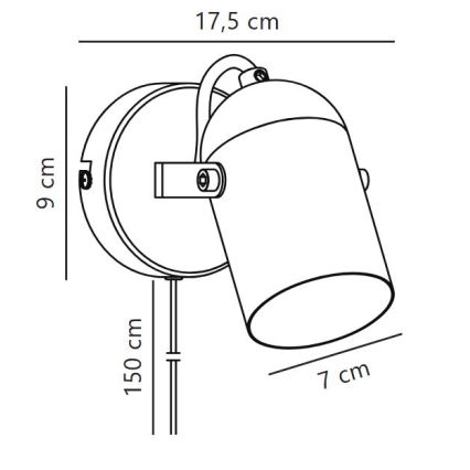 Nordlux - Sieninis akcentinis šviestuvas LOTUS 1xE14/40W/230V