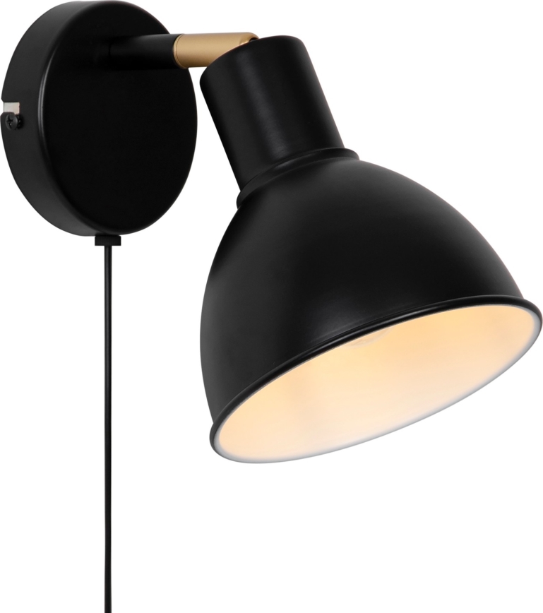 Nordlux - Sieninis akcentinis šviestuvas POP 1xE27/18W/230V juoda/auksas