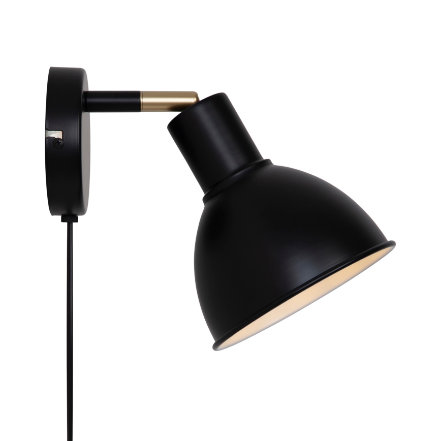 Nordlux - Sieninis akcentinis šviestuvas POP 1xE27/18W/230V juoda/auksas