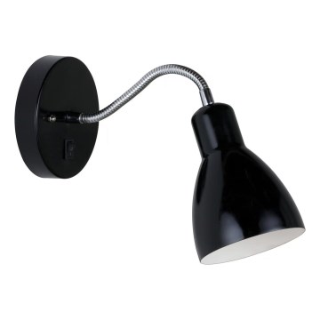 Nordlux - Sieninis lankstus prožektorius CYCLONE 1xE14/15W/230V juoda