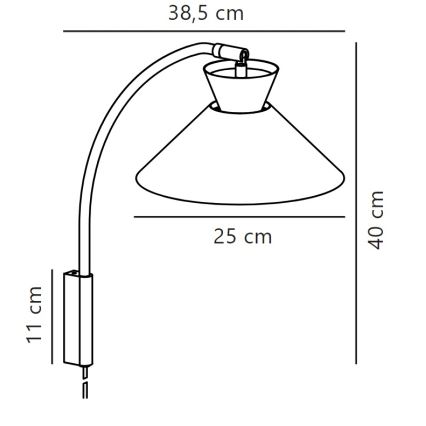 Nordlux - Sieninis šviestuvas DIAL 1xE27/40W/230V juoda