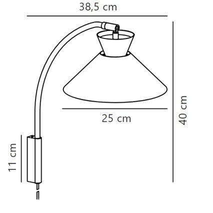 Nordlux - Sieninis šviestuvas DIAL 1xE27/40W/230V pilka