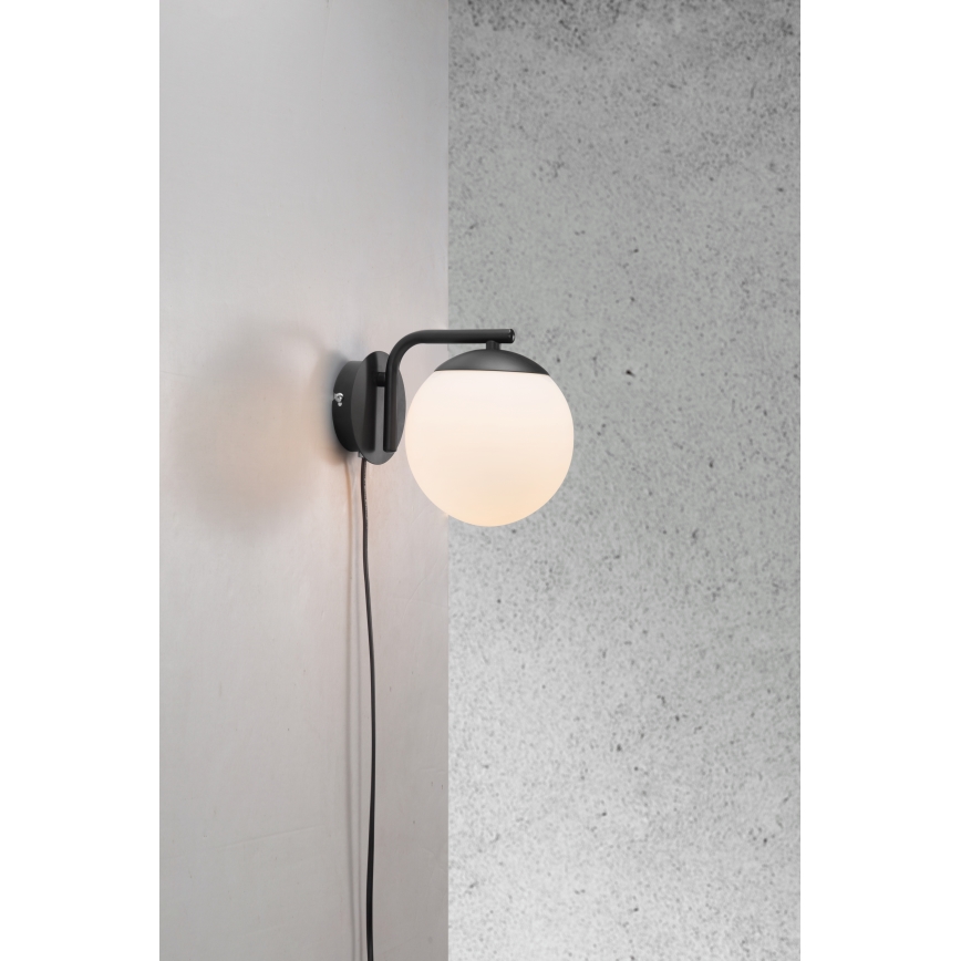 Nordlux - Sieninis šviestuvas GRANT 1xE14/40W/230V juoda