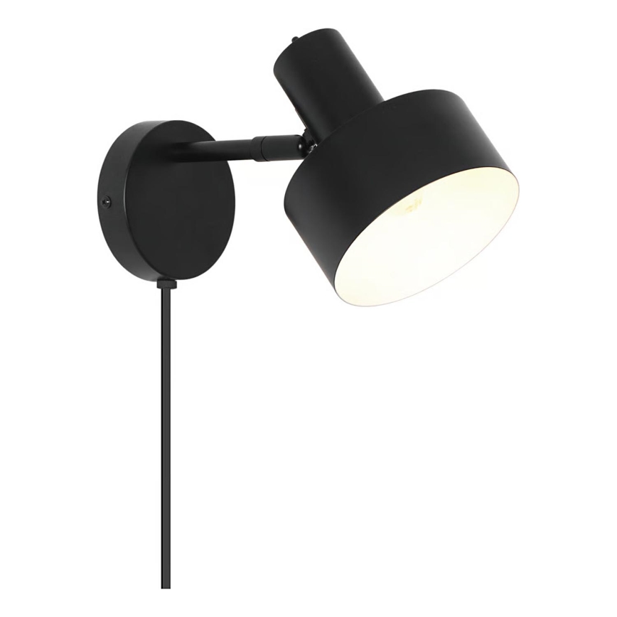 Nordlux - Sieninis šviestuvas MATIS 1xE27/15W/230V juodas