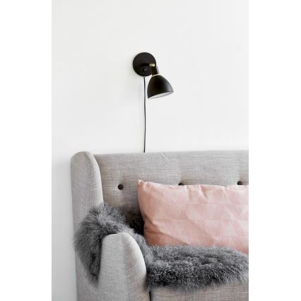 Nordlux - Sieninis šviestuvas RAY 1xE14/25W/230V juodas