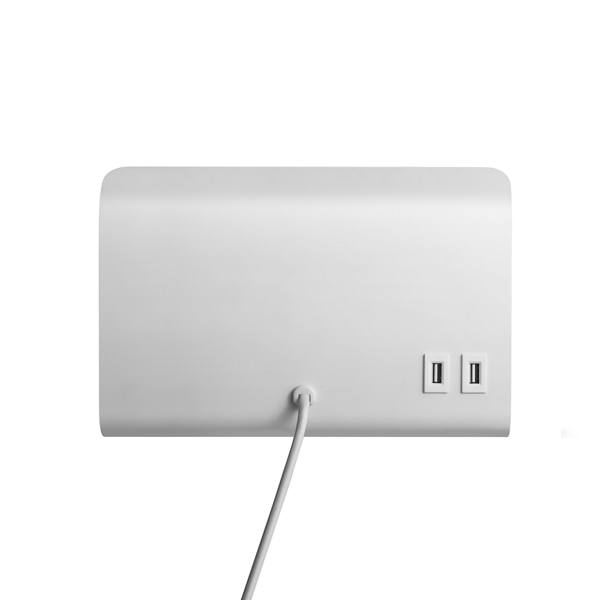 Nordlux - Sieninis akcentinis šviestuvas su lentyna ir USB ROOMI 1xGU10/8W/230V balta