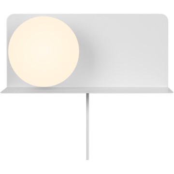 Nordlux - Sieninis šviestuvas su lentyna LILIBETH 1xE14/25W/230V balta