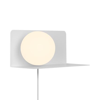 Nordlux - Sieninis šviestuvas su lentyna LILIBETH 1xE14/25W/230V balta
