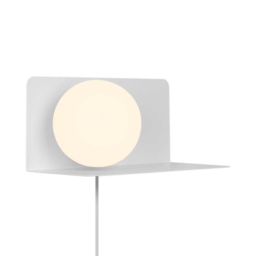 Nordlux - Sieninis šviestuvas su lentyna LILIBETH 1xE14/25W/230V balta