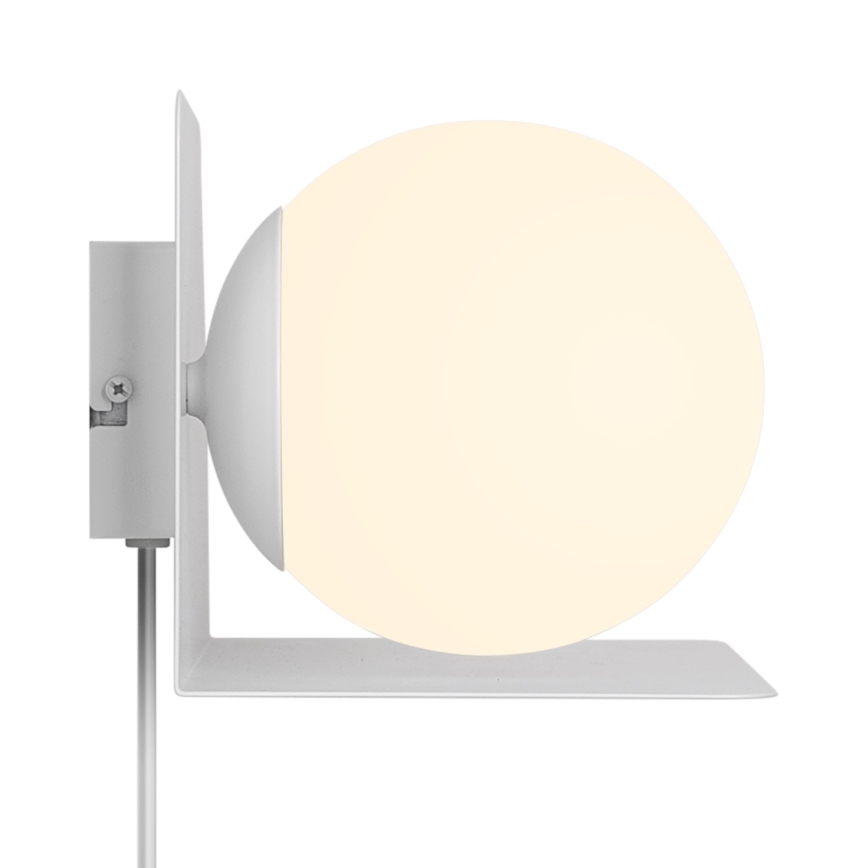 Nordlux - Sieninis šviestuvas su lentyna LILIBETH 1xE14/25W/230V balta