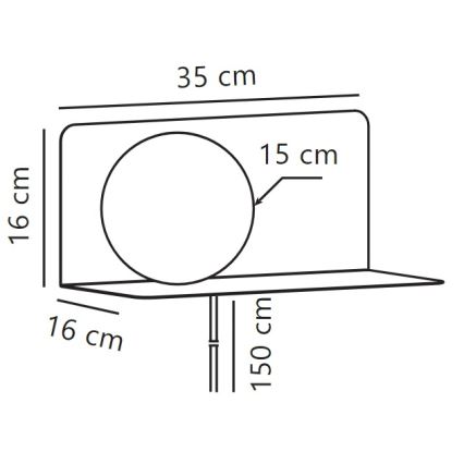 Nordlux - Sieninis šviestuvas su lentyna LILIBETH 1xE14/25W/230V balta