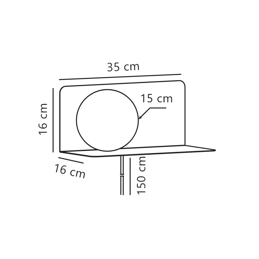 Nordlux - Sieninis šviestuvas su lentyna LILIBETH 1xE14/25W/230V balta