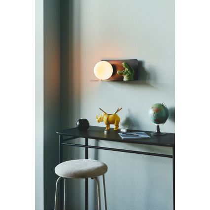 Nordlux - Sieninis šviestuvas su lentyna LILIBETH 1xE14/25W/230V juoda