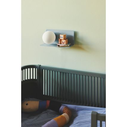 Nordlux - Sieninis šviestuvas su lentyna LILIBETH 1xE14/25W/230V mėlyna