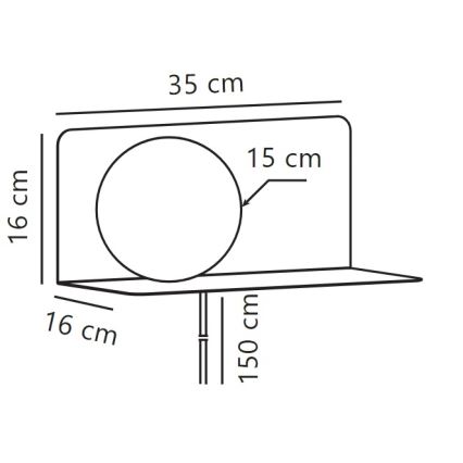 Nordlux - Sieninis šviestuvas su lentyna LILIBETH 1xE14/25W/230V mėlyna