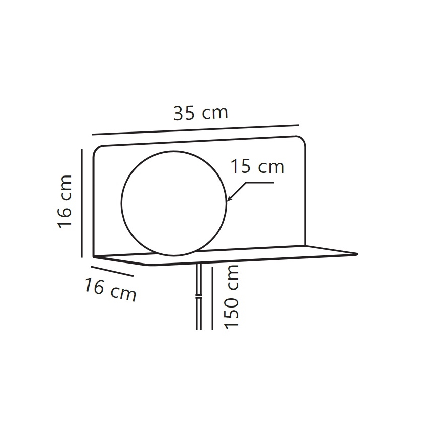 Nordlux - Sieninis šviestuvas su lentyna LILIBETH 1xE14/25W/230V mėlyna