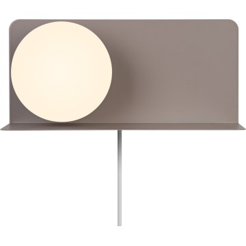Nordlux - Sieninis šviestuvas su lentyna LILIBETH 1xE14/25W/230V ruda