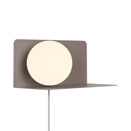 Nordlux - Sieninis šviestuvas su lentyna LILIBETH 1xE14/25W/230V ruda
