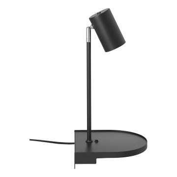 Nordlux - Sieninis šviestuvas su lentynėle CODY 1xGU10/15W/230V juodas