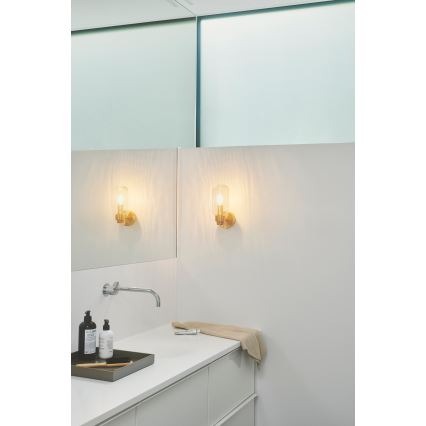 Nordlux - Sieninis vonios šviestuvas TUTAN 1xE14/25W/230V IP44 žalvaris