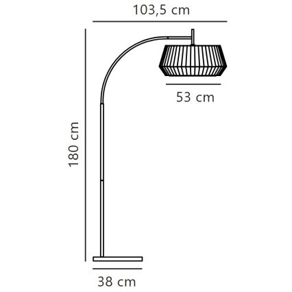 Nordlux - Toršeras DICTE 1xE27/60W/230V juoda/balta
