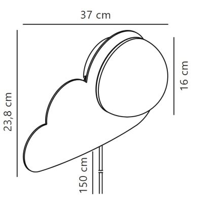Nordlux - Vaikiškas sieninis šviestuvas SKYKU CLOUD 1xE14/25W/230V debetis