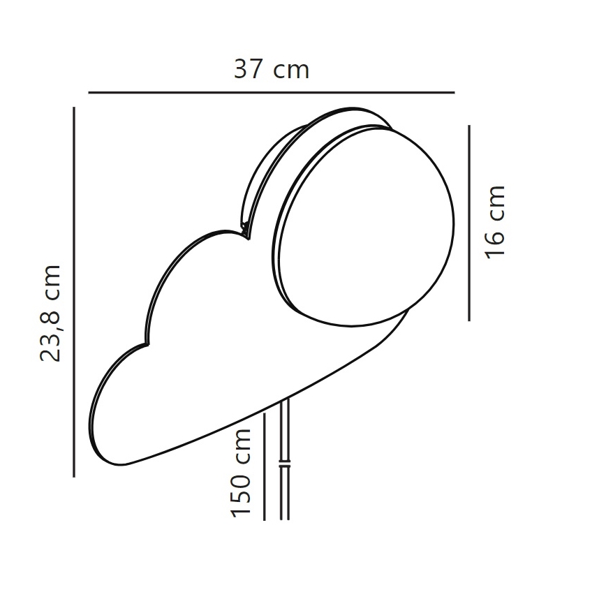 Nordlux - Vaikiškas sieninis šviestuvas SKYKU CLOUD 1xE14/25W/230V debetis