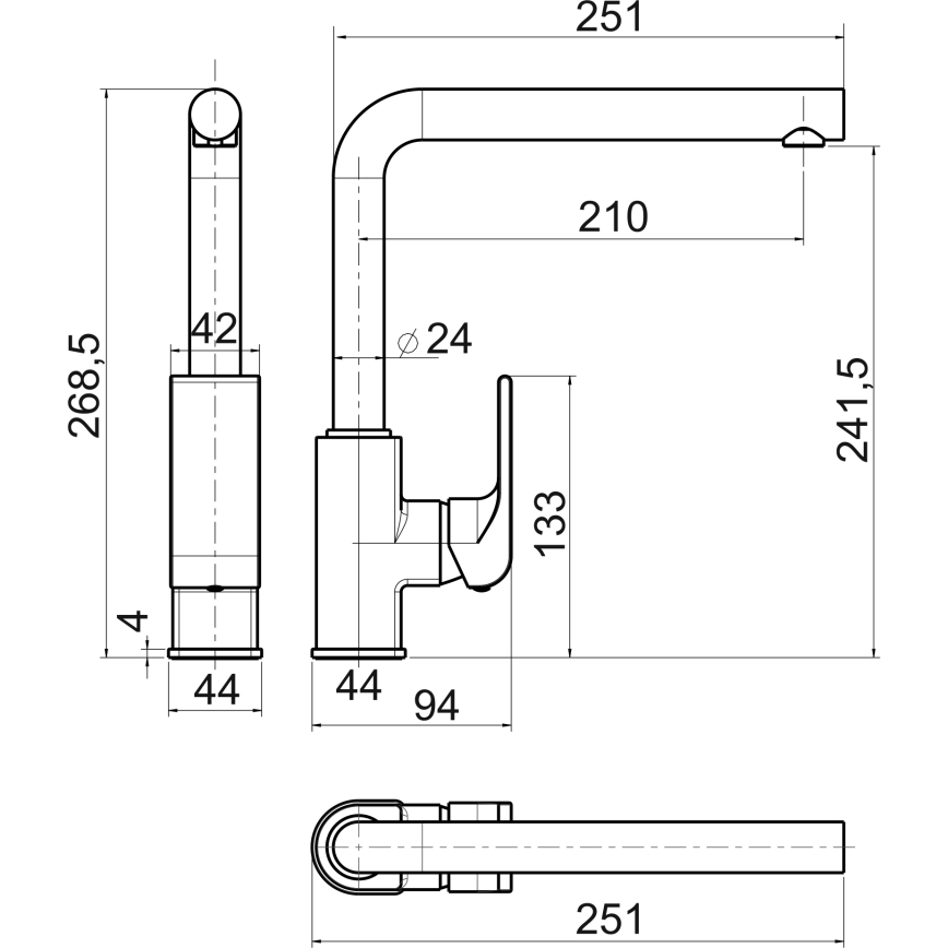 Novaservis - Kriauklės maišytuvas NOBLESS SHARP blizgus chromas