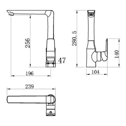 Novaservis - Plautuvės maišytuvas NOBLESS TINA juodas