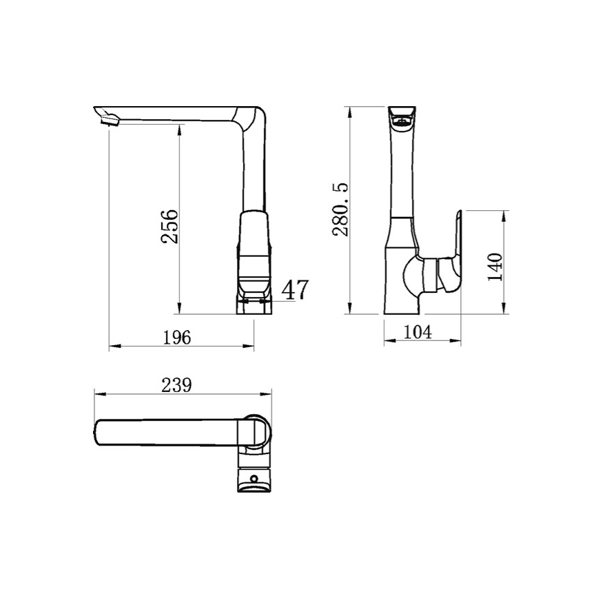 Novaservis - Plautuvės maišytuvas NOBLESS TINA juodas