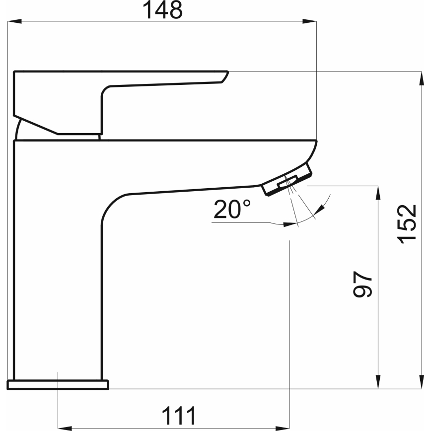 Novaservis - Praustuvo čiaupas METALIA ECO 15,2 cm blizgus chromas