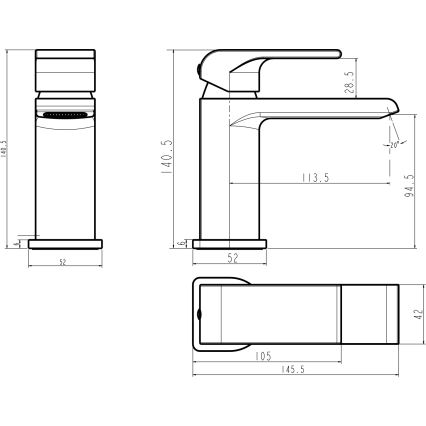Novaservis - Praustuvo maišytuvas NOBLESS SHARP blizgus chromas