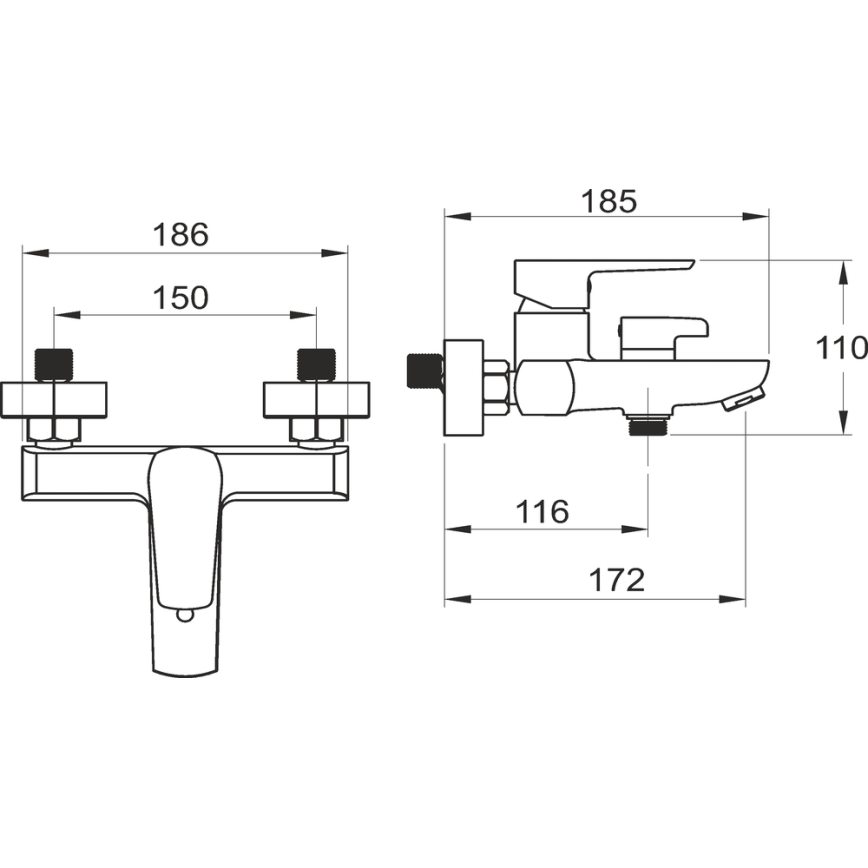 Novaservis - Vonios komplektas su METALIA maišytuvu, juodas