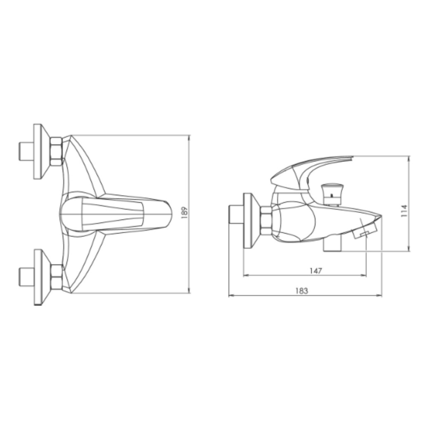 Novaservis - vonios maišytuvas METALIA blizgus chromas